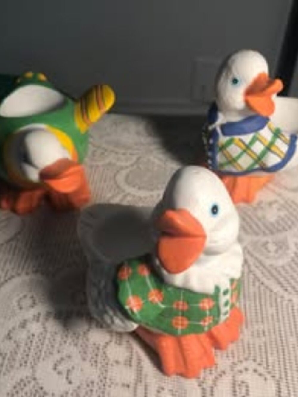 Set of 3 Ceramic Duck Egg Holders